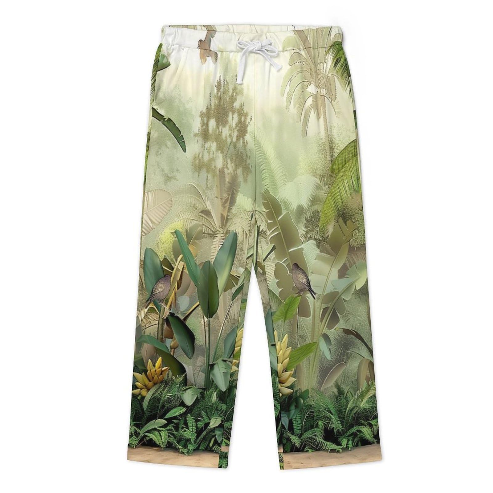 Completo Pigiama da Uomo 2 Pezzi - Uccelli della Foresta Pigiama A Maniche Lunghe Abbigliamento da Casa 2 Pezzi Top + Pantaloni Morbido E Caldo Pigiama Autunnale E Invernale