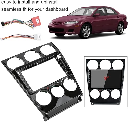 Miniatura 3 de Qiilu Accesorios interiores Panel de control de consola central Kit de cubierta de panel de control doble DIN para panel de navegación Android