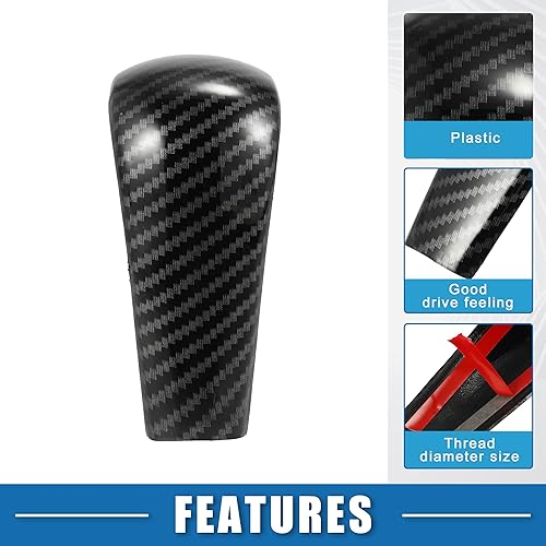 Miniatura 3 de Pomo de palanca de cambios con patrón de fibra de carbono para Mazda CX-3 CX-9 2016-2022 plástico, color negro