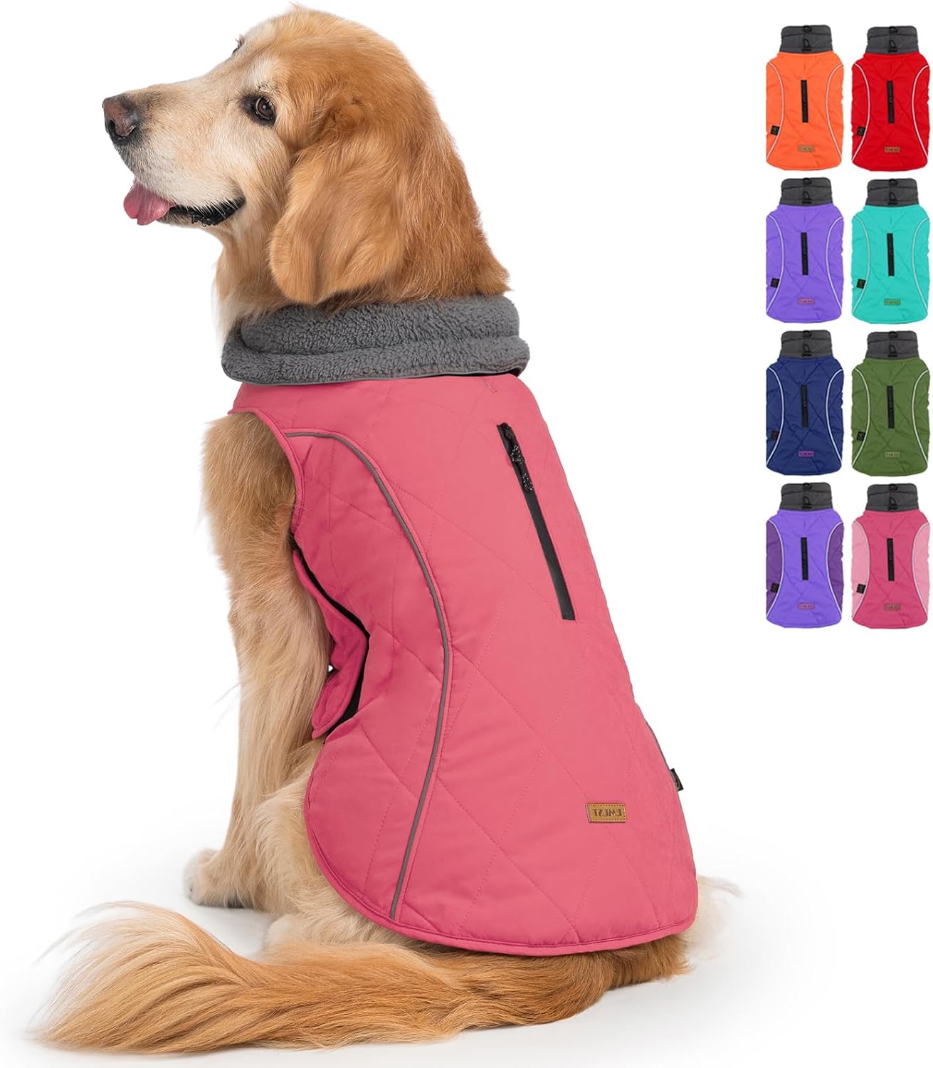 EMUST Pet Vests for Winter, Fleece Lined Dog Coat for Cold Weather Warm Dog Jackets for Small Medium Large Dogs, Pet Apparel for Cold Weather, Turquoise, XXXL