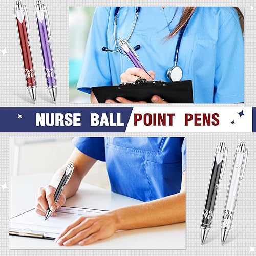 Miniatura 30 de Jetec Juego de 50 bolígrafos de enfermera, bolígrafos de Navidad a granel, regalos de tinta de agradecimiento, juego de bolígrafos divertidos
