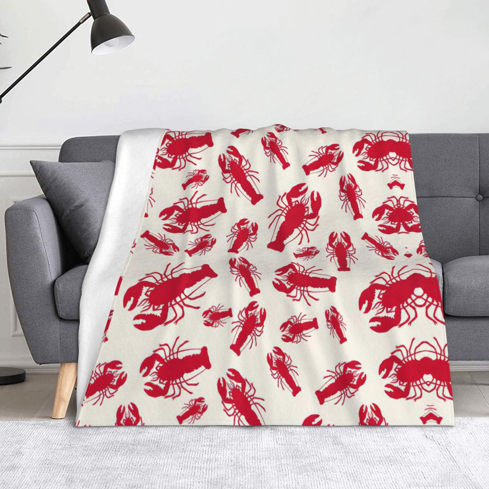 Couverture douce homard rouge pour vos soirées voyage
