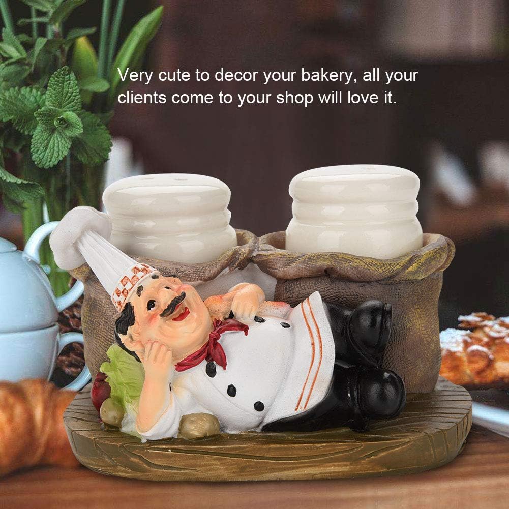 Fat Chef Salt & Pepper Shaker Set with Holder