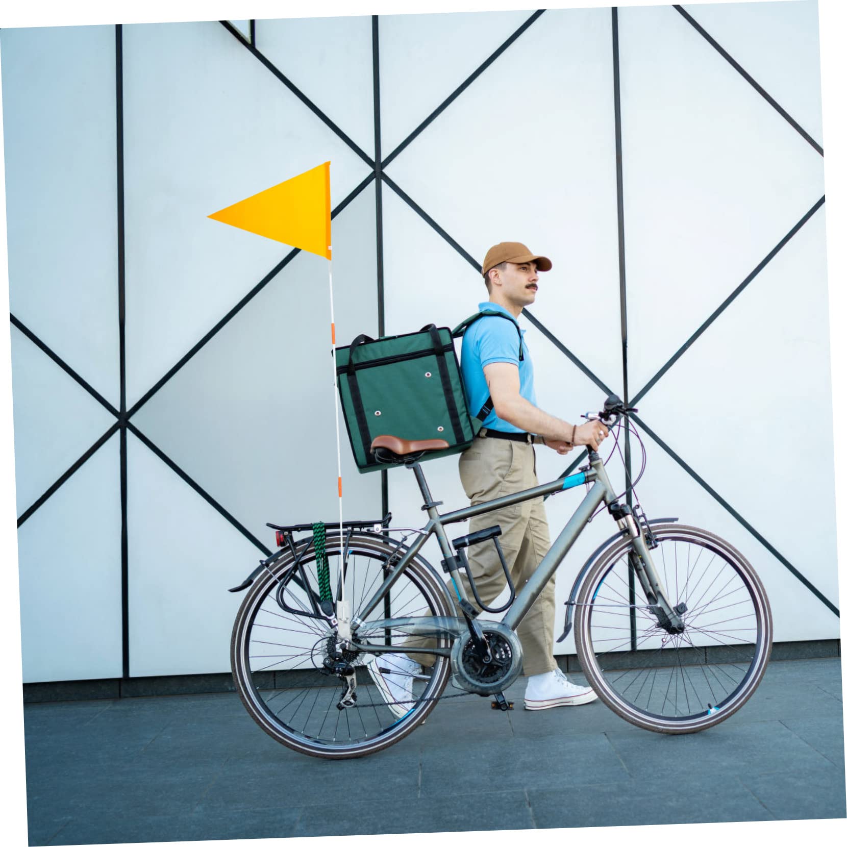 3 Sätze Fahrrad-sicherheitsfahnenmast Gut Sichtbare Fahrradfahne Verschleißfeste Fahrradfahne Für Werbefahrräder