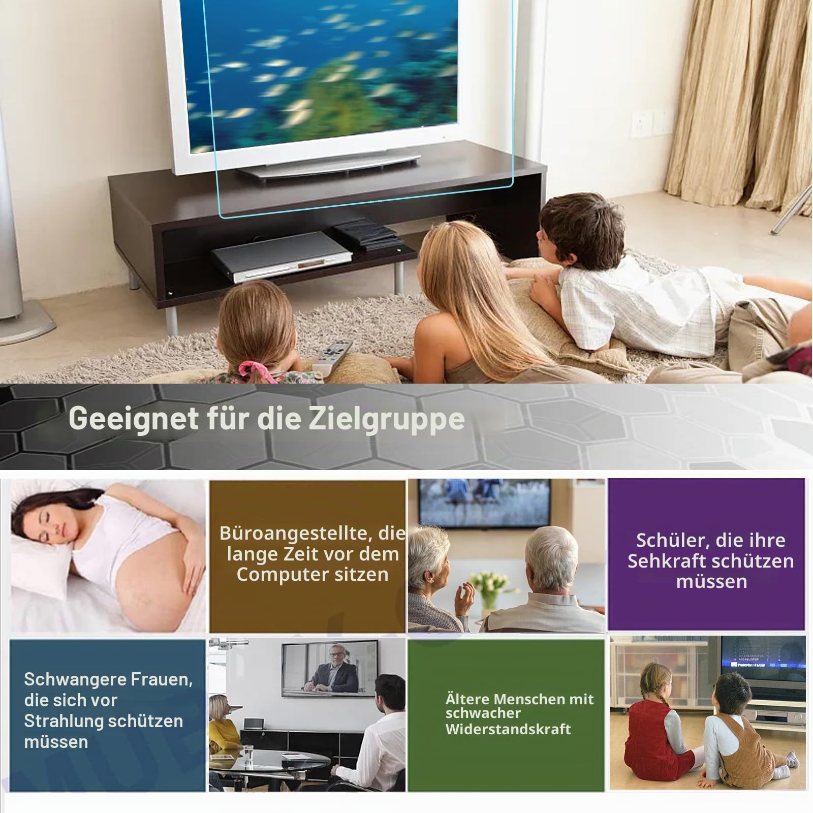 75-Zoll-TV-Bildschirmschutz gegen blaues Licht, entspiegelte TV-Bildschirmfolie, Blaulichtfilter zum Schutz der Augen, kompatibel mit 75-Zoll-TV-Bildschirmen,75inch