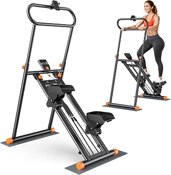 Fostoy Stair Stepper for Home Gym, Foldable Stepper Machine with Adjustable Resistance & Height, Stair Climber Exercise Steppers for Legs, Glutes & Core Workout