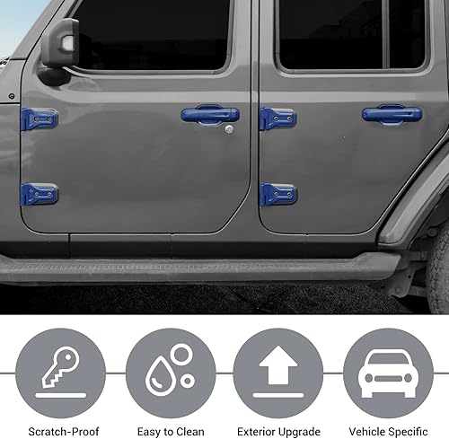 Miniatura 5 de JeCar Kits de molduras exteriores Cubiertas de bisagras de puerta y capó, manijas de puerta, rejillas de ventilación lateral, bisagras de puerta