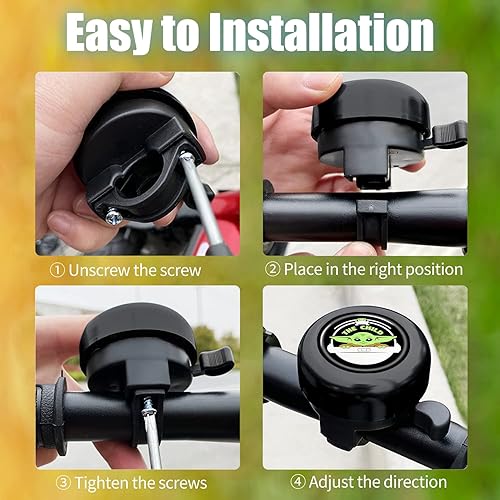 Miniatura 4 de Akkya Timbre de bicicleta para niños y adultos, lindo kawaii de dibujos animados para bebé, manillar de ciclismo de rodilla, accesorios para