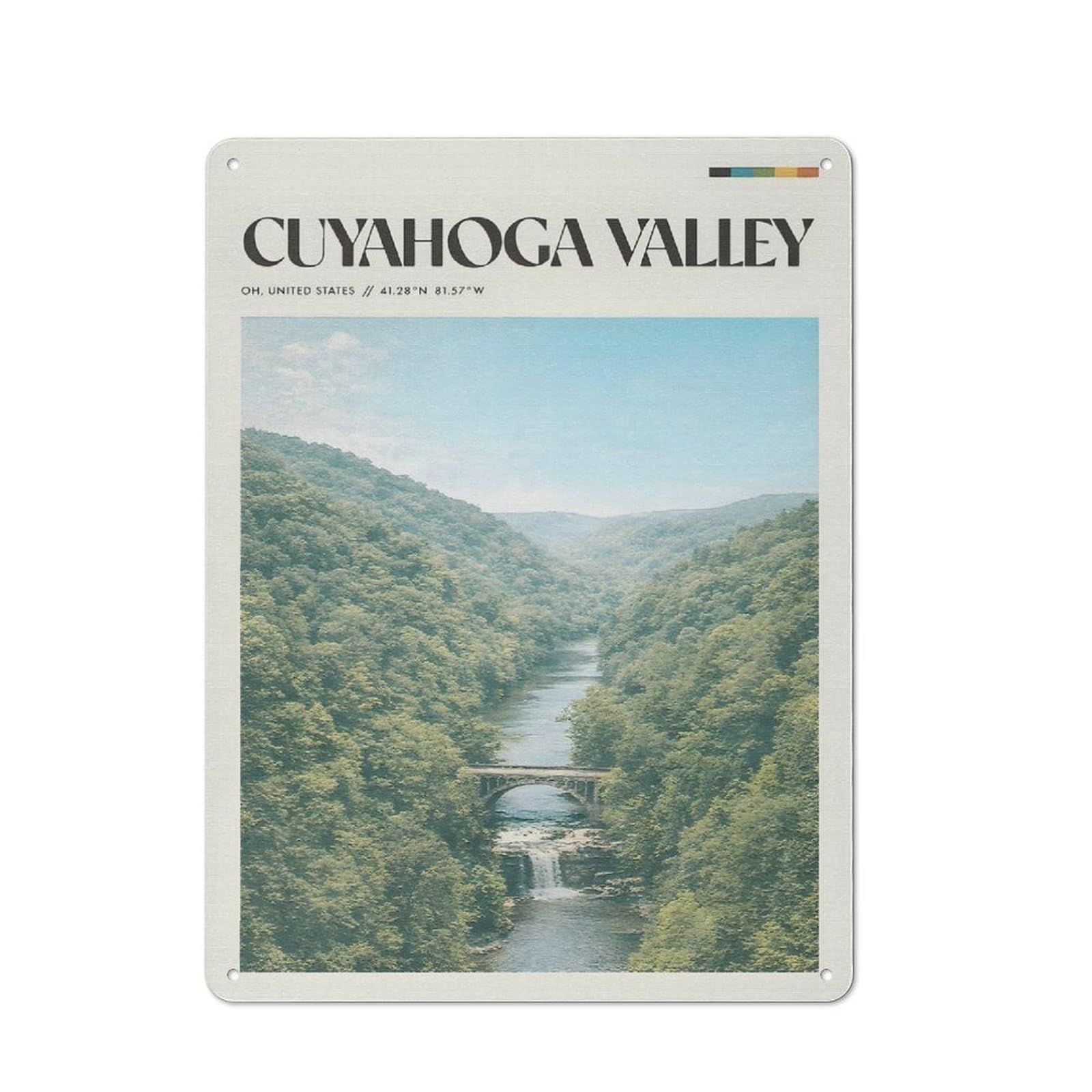 Junmoney Style-23 Urban Cuyahoga Valley National Park Decorative Metal Plaque 40X30cm, Urban Room Decor For Flat, Bar, Studio Or Gallery Wall