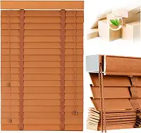 Persianas de madeira de 5 cm para janelas internas: Persianas e persianas blecaute de madeira, persianas horizontais de privacidade de tamanho personalizado para casa, quarto, banheiro, sala de estar