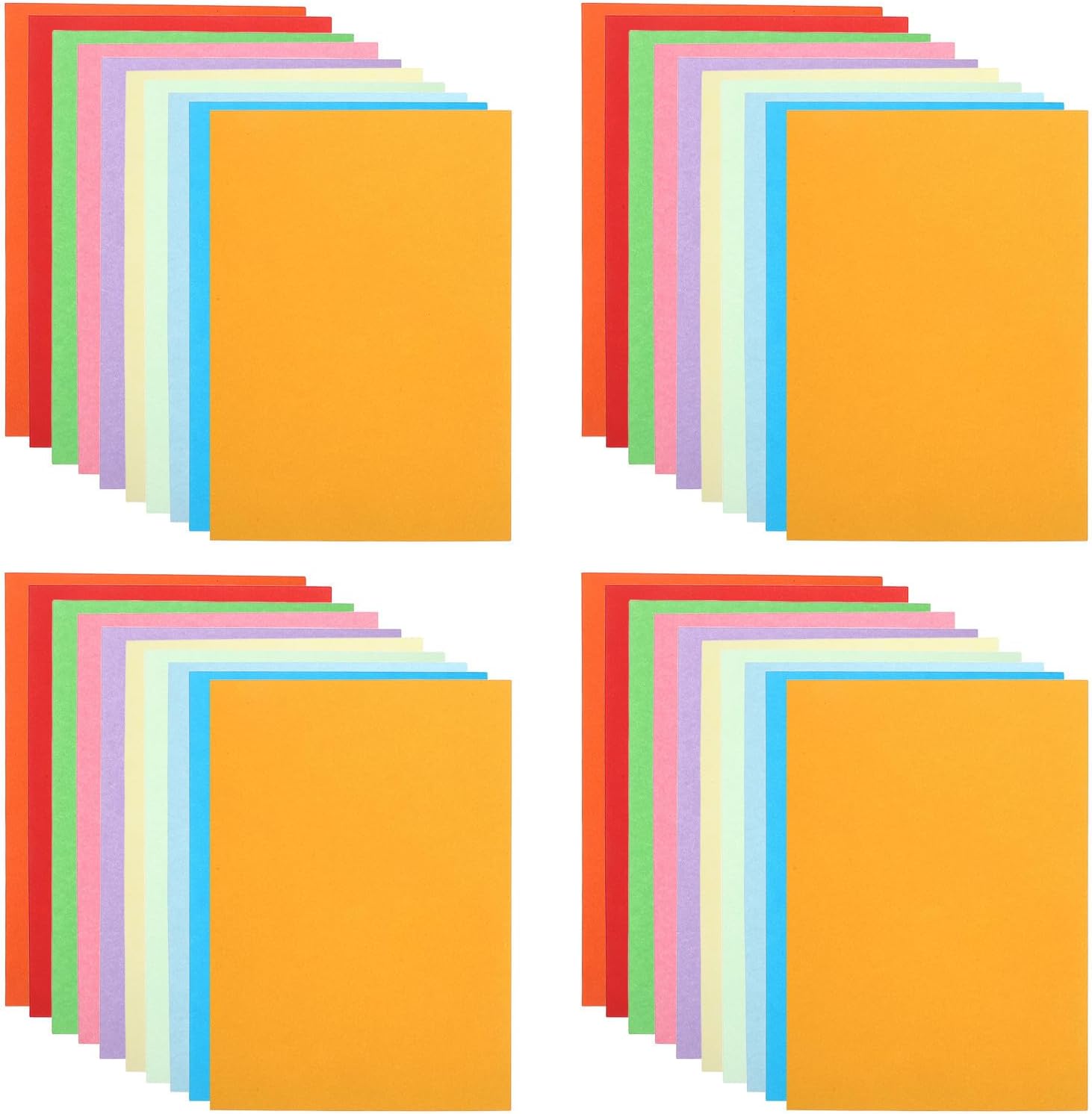A4 Colored Copy Paper 300pcs Three Bundles Fade Resistant