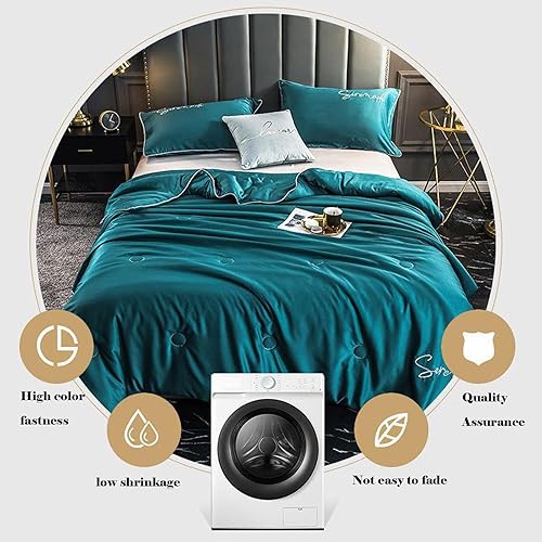 Miniatura 7 de Edredones de verano de seda helada, manta refrescante de verano que absorbe el calor para mantenerse fresco, ligero y transpirable, edredón de