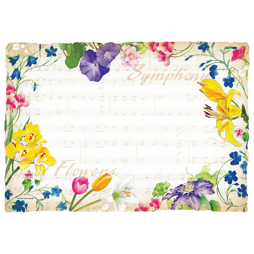 Hoffmaster 311114 Symphony Flowers Placemat, 100% Recycled Paper, 9-3/4" x 14", Printed (Pack of 1000)