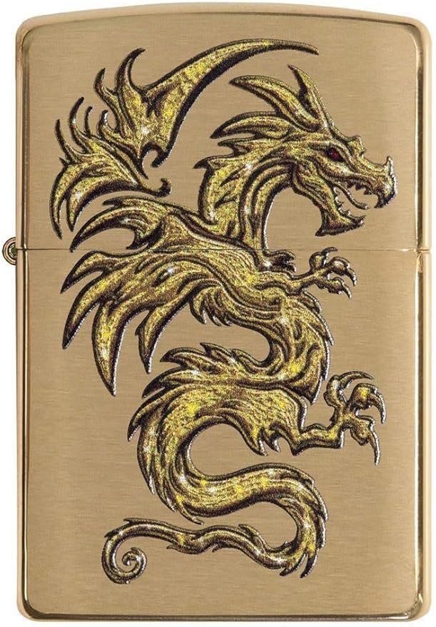 Encendedor Zippo Dragon Design Brushed Brass miniatura 2