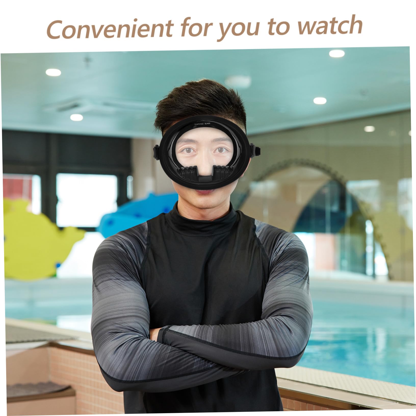 Maschera Sub Antiappannamento Panoramica Estesa in Silicone Nero