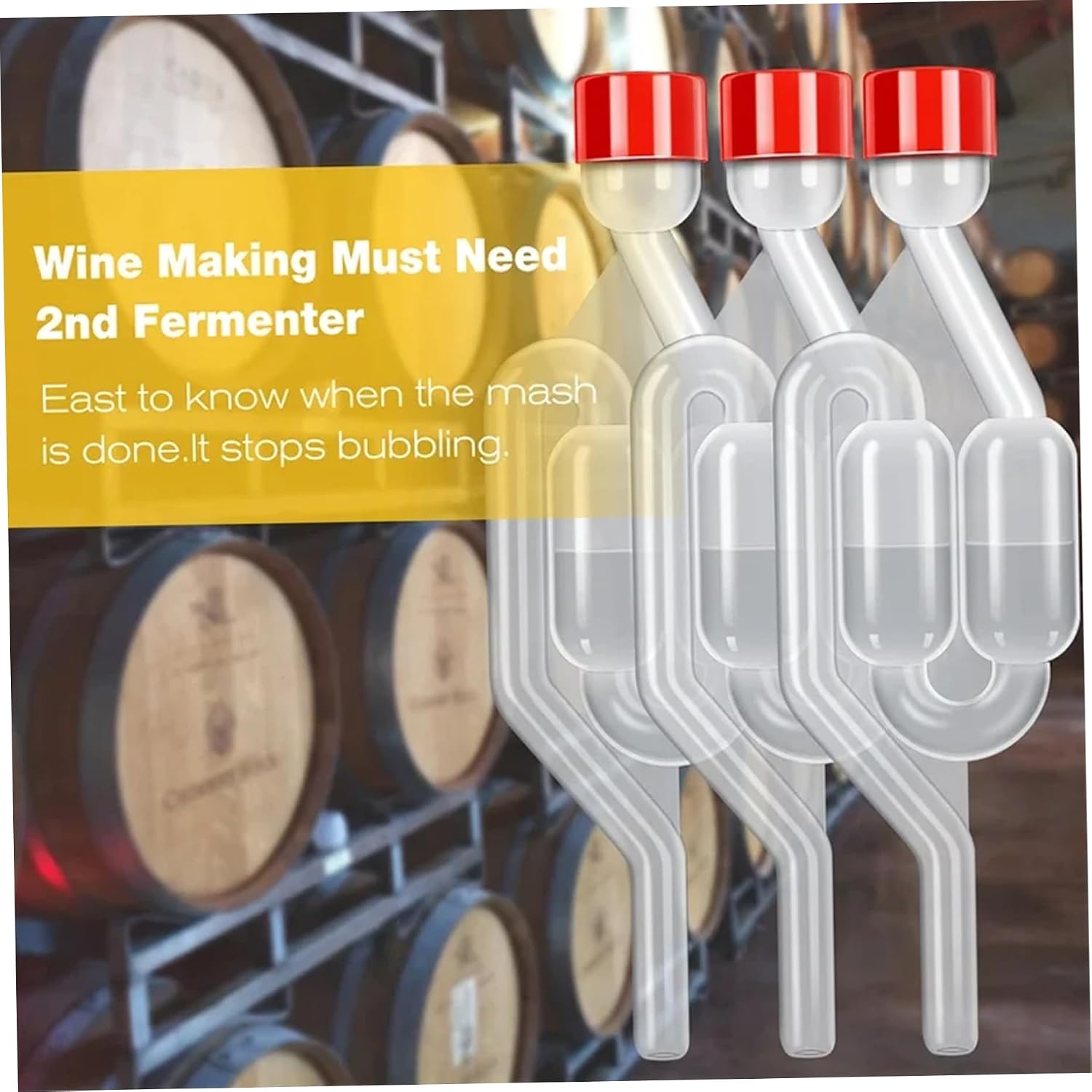 Airlocks for Fermenting S-Shaped Bubble Airlock Set with Rubber Stoppers for Brewing Wine Beer Sauerkraut Pickles