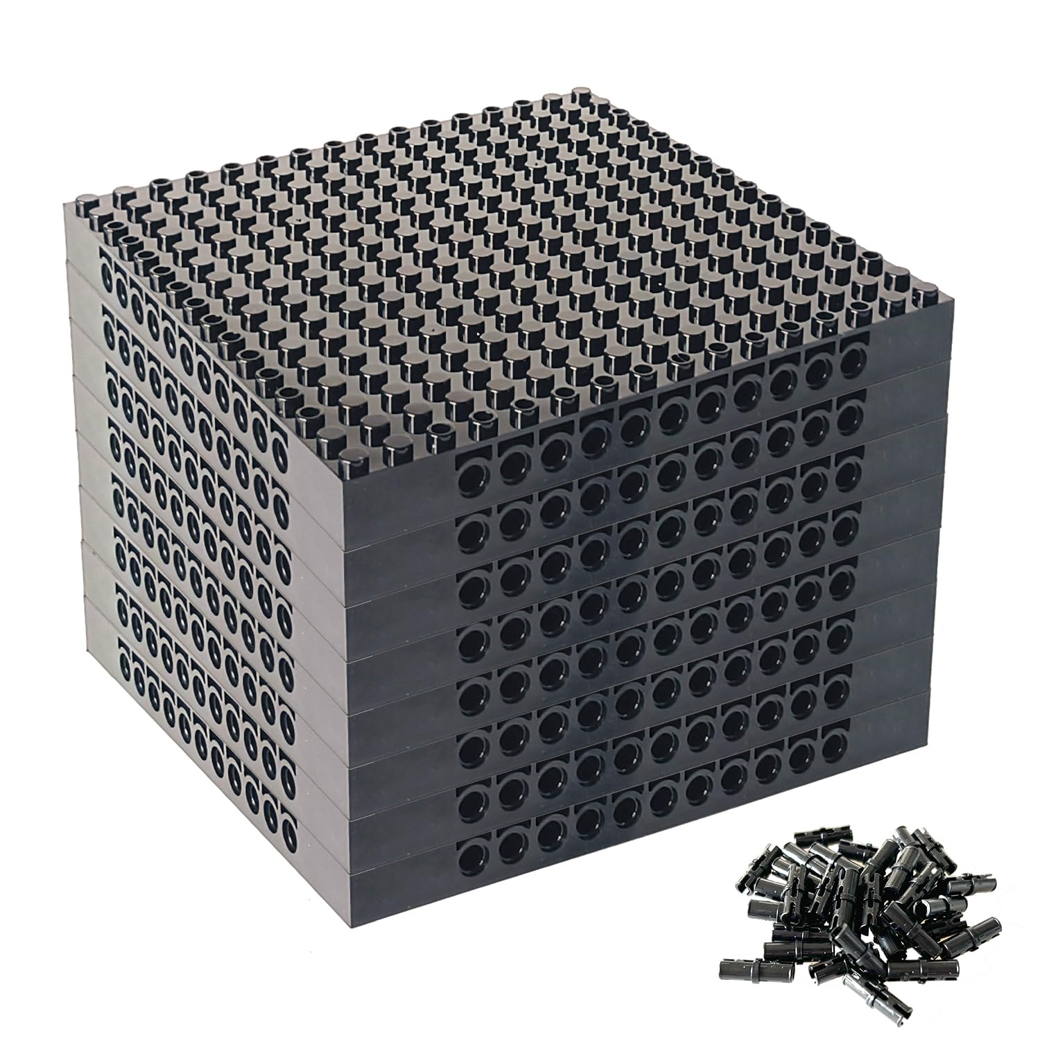 8pcs Base Plates Multipack Classic Baseplate Building Plates for Bricks 16x16 Architectural Panels Create Pixel Paintings & Wall Displays Compatible with Major Brick Brands (Black)