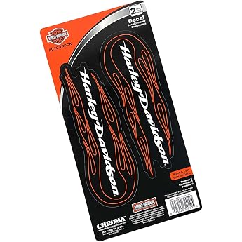 Harley-Davidson 2 Piece Tribal Flame H-D Large Decal - Black - 6 x 12 Inches