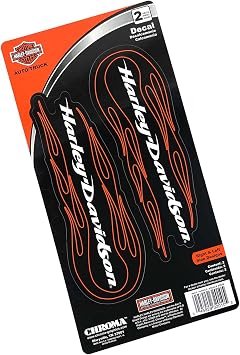 Harley-Davidson 2-Piece Tribal Flames H-D Large Decals - Black - 6 x 12 in.
