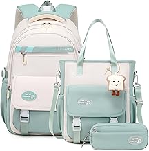 Tanou Teenage Girl School Backpack, Girl Backpack Set with Shoulder Bag and Pencil Case, Large Capacity Casual Backpacks for School, College