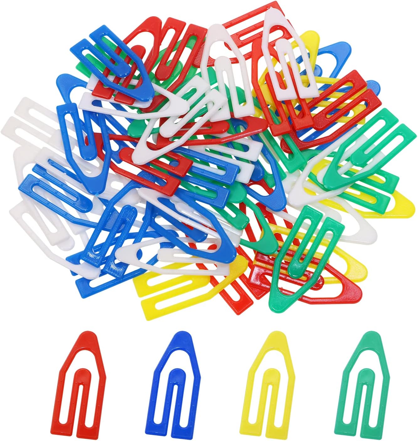 Tupalizy 50PCS Plastic Paper Clips Bookmarks Smooth