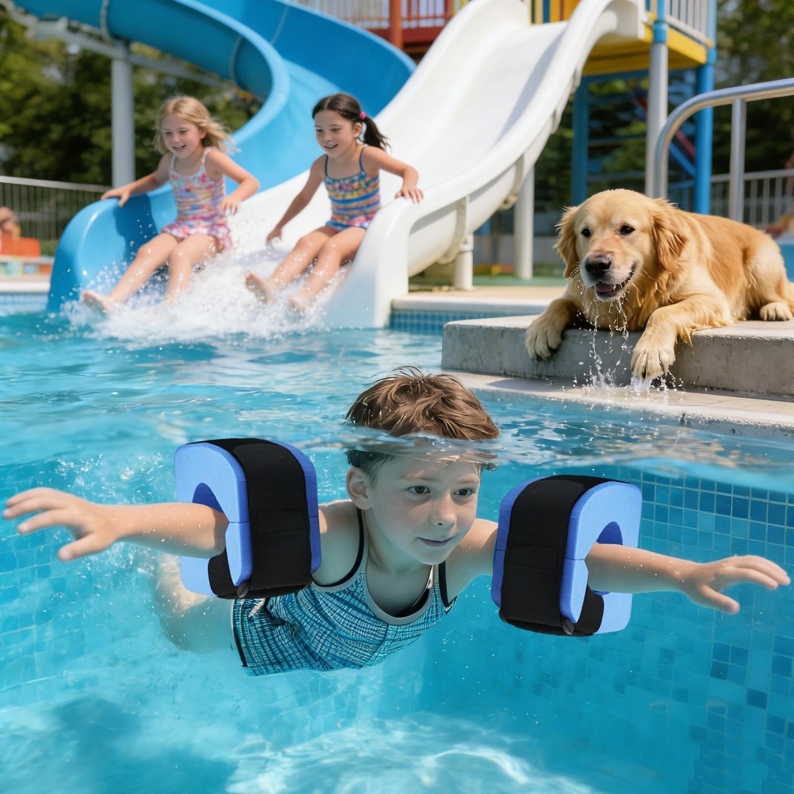 Nuoto in Schiuma EVA, Fasce Caviglie Regolabili - Anelli Galleggianti per Aerobica in Acqua, Fitness Piscina Bambini Adulti Principianti