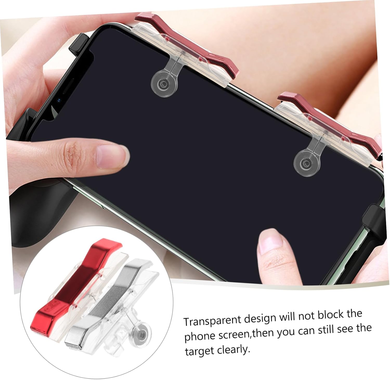 STOBOK 2 Pairs Mobile Game Metal Trigger Buttons Red Silver Handles Aim Key Joystick Shooter Compatible with Phone Games for Enhanced Performance