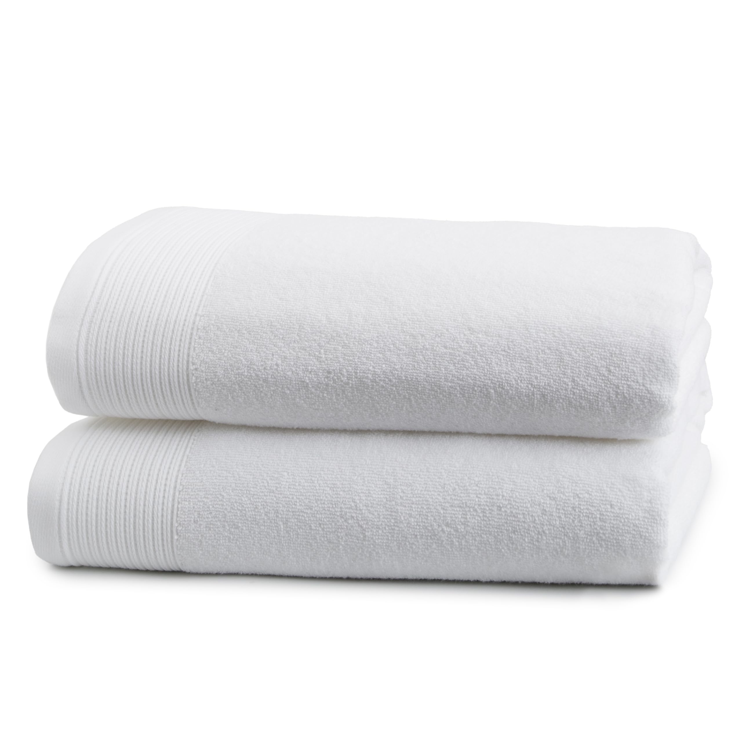 Ferò Luksusowy zestaw ręczników 2-częściowy, 100% bawełna premium Low Twist, 550 g/m², ultra miękki i chłonny, włoski design, 2 ręczniki kąpielowe, 70 x 140 cm, biały
