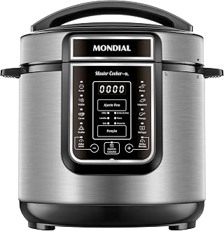 MONDIAL Panela de Pressão Elétrica Digital 6L, Preto/Inox, 1000W, 220V - PE-60-6L-I