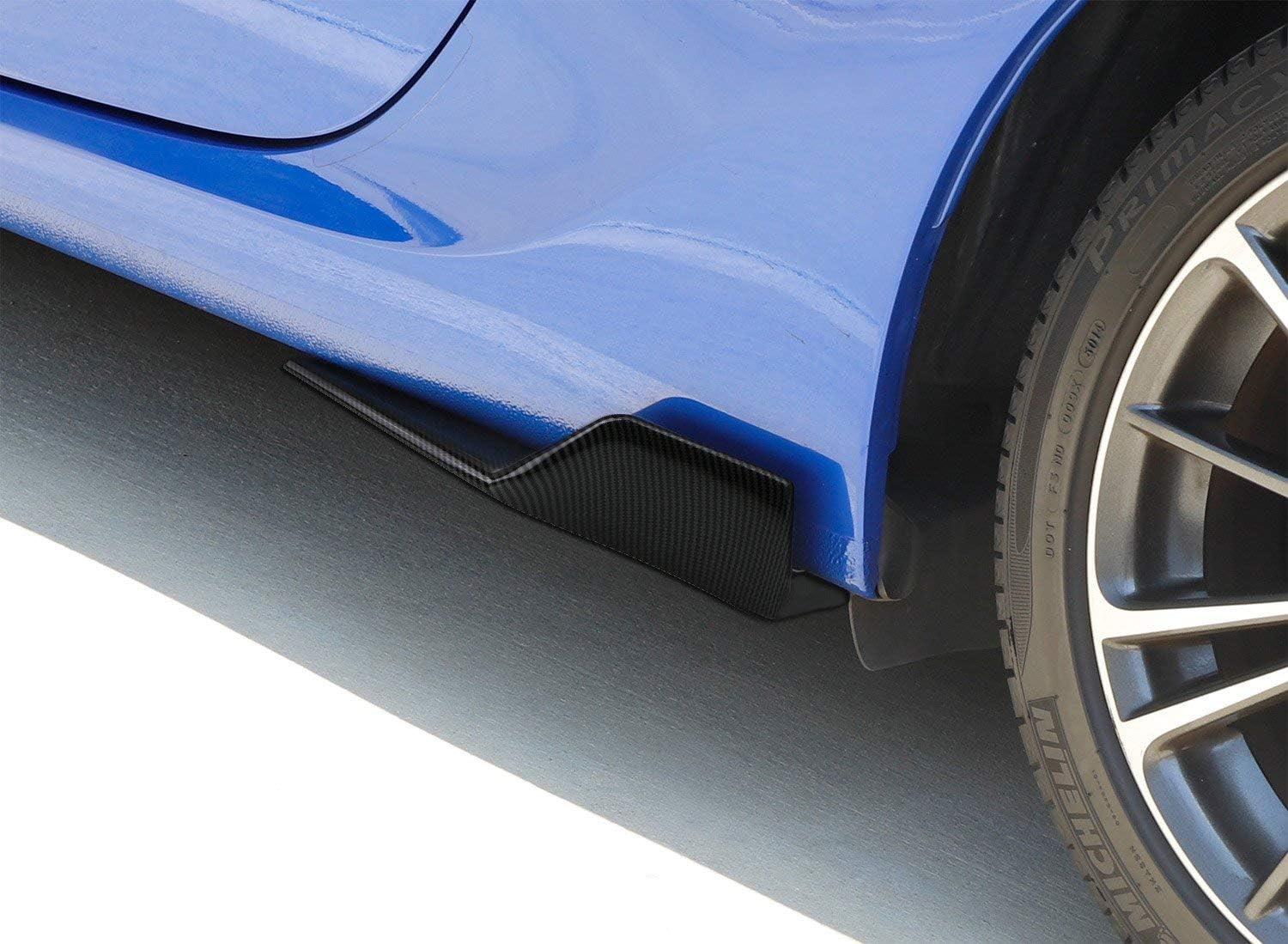 iJDMTOY Left/Right Black Carbon Fiber PP Universal Rear Side Skirt Winglets Diffusers Compatible with Car Truck SUV