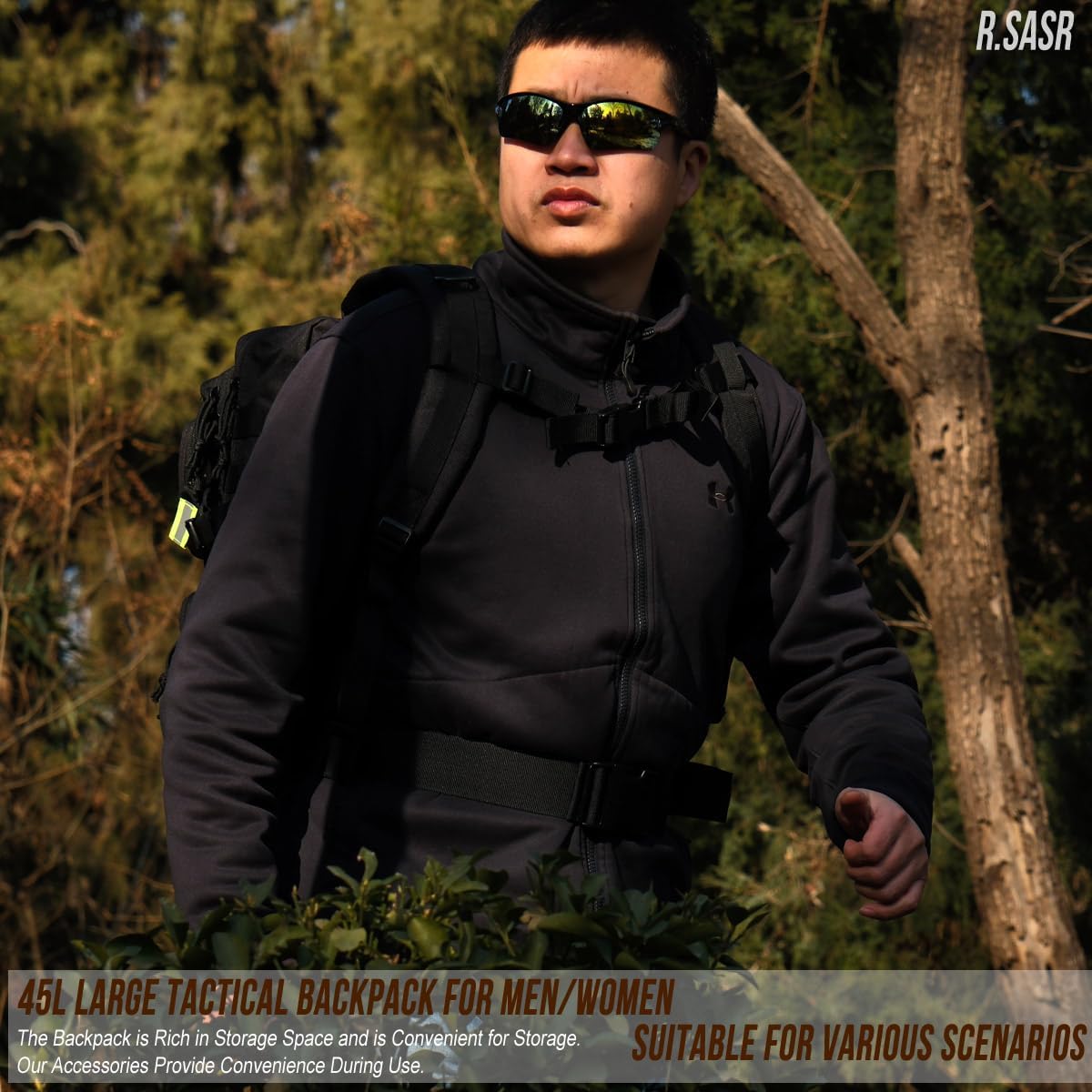 45L Tactical Backpack for Men Women, Military Assault Pack with MOLLE, Large 3 Day Bug Out Bag for Hiking Camping - Image 7