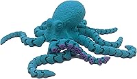 Vista 20 de 3D Printed Octopus - Customizable, Made to Order Articulated Animal Model (X-Large, Purple with Lime Green Tentacles)