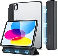 ESR Capa para iPad 10ª Geração (2022), capa para iPad de 10,9 polegadas com tampa magnética removível, suporte triplo com parte traseira rígida, fina e leve, despertar/dormir automático, Preto fosco
