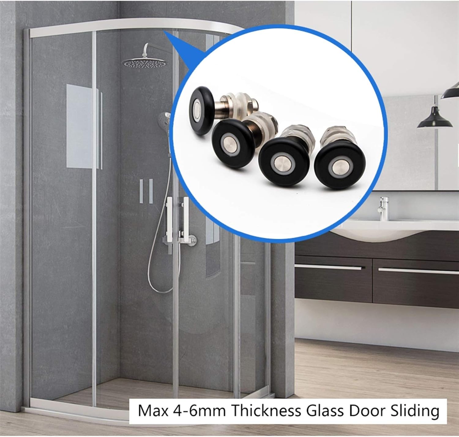 SBTRKT 4pcs-8pcs/set,Glass Door Bearing Roller,25mm Diameter, Brass & Nylon Pulley,Shower Door Casters Accessories (Color : 8PCS)