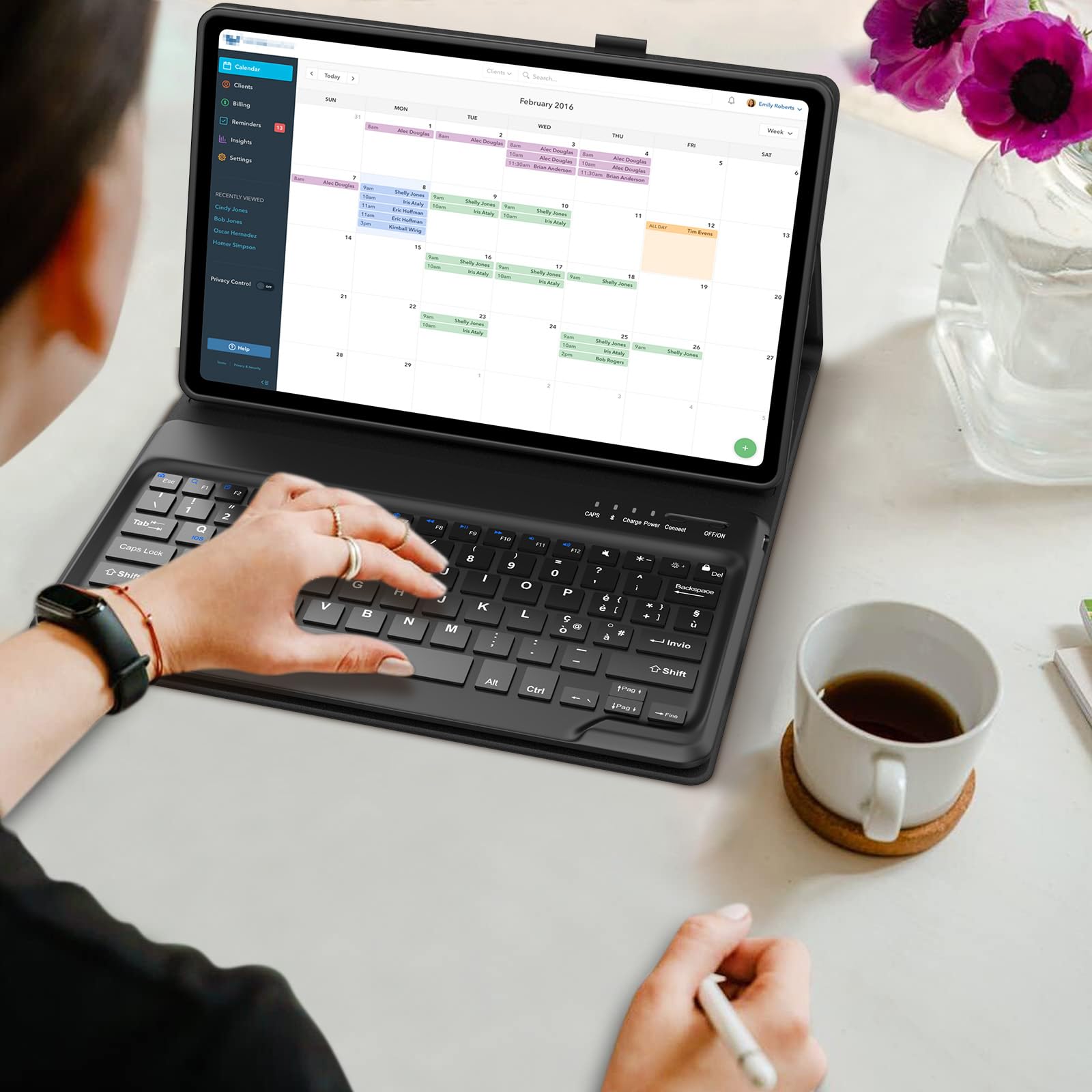 IVEOPPE Tastiera per Lenovo Idea Tab Plus 12.1" 2025, Cover Tastiera Italiano QWERTY, Senza Fili Bluetooth Staccabile Custodia Keyboard per Lenovo Idea Tab Plus 12.1 Pollici 2025, Nero