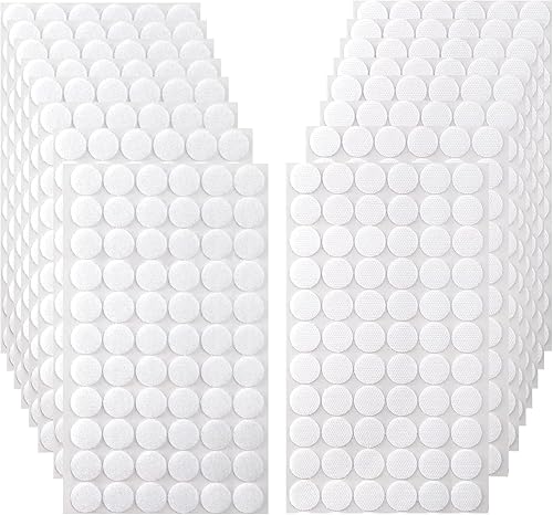 Puntos autoadhesivos, 1056 unidades (528 pares) de 0.59 pulgadas de diámetro, puntos adhesivos blancos de 0.59 pulgadas de diámetro, puntos de