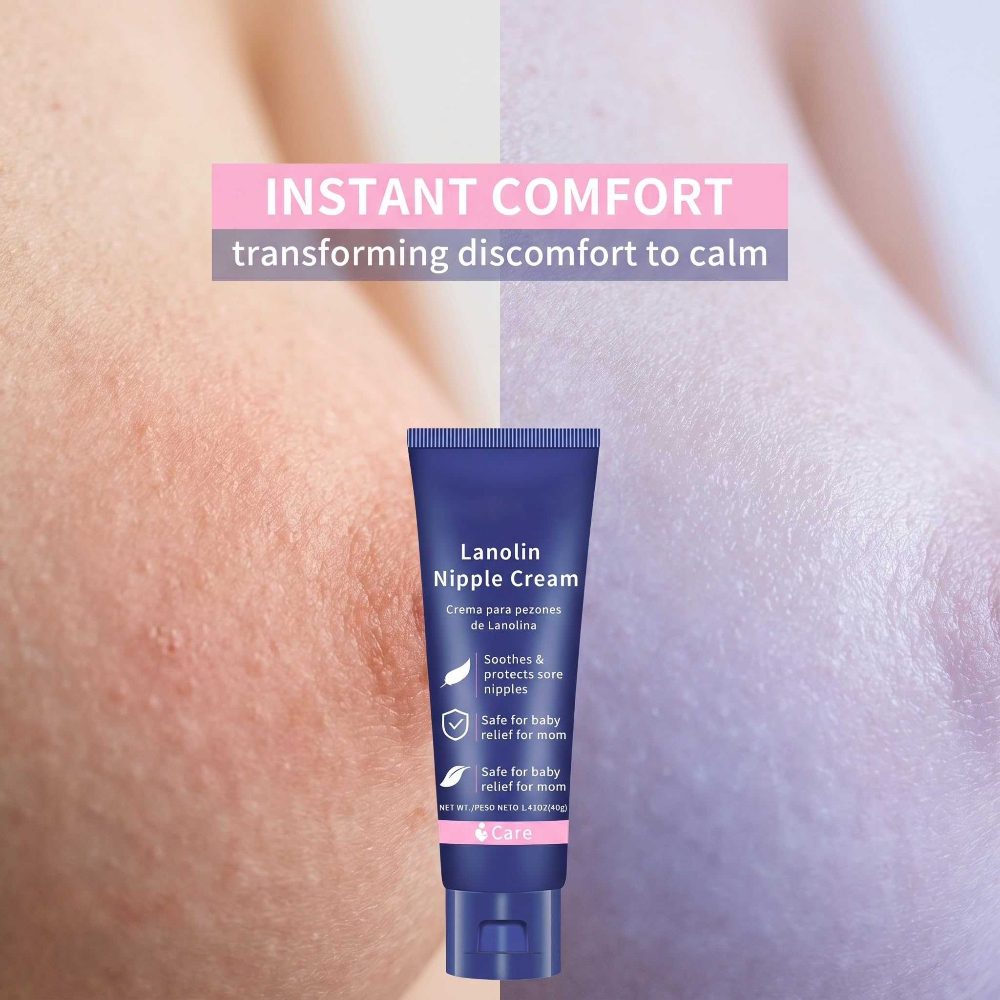 Crème sein allaitement 40 g, crème hydratante allaitement et sevrage, soin quotidien peau sèche sensible qui tire, formule confort pour routine douce, soin peau maman quotidien