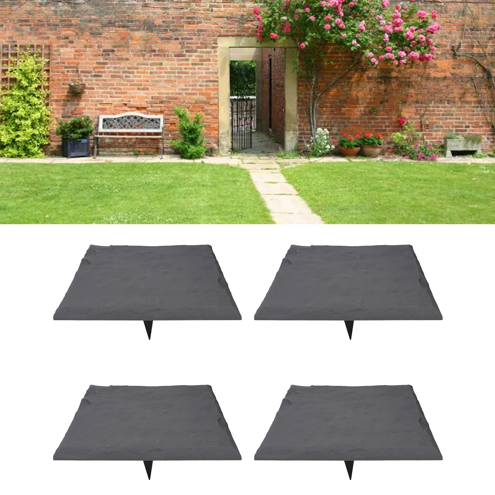 PerGar Decorative Stepping Stones, Stepping Stones Outdoor with Ground Stakes, Garden Stepping Stones, Large Stepping Stones, Decorative Step Stones and Pavers for Outdoor Pathway