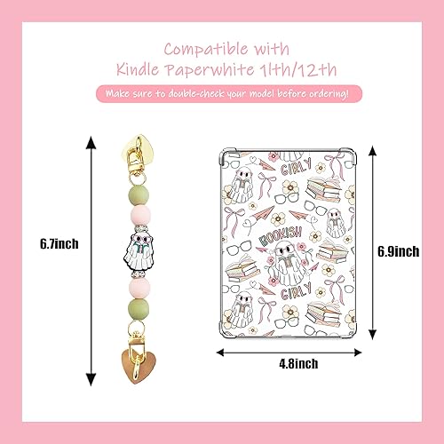 Miniatura 2 de 6 PIEZAS 17,27 cm x 12,19 cm Fundas de respaldo transparentes Compatibles para Kindle Paperwhite 11ª-12ª generación, color suave con correa de