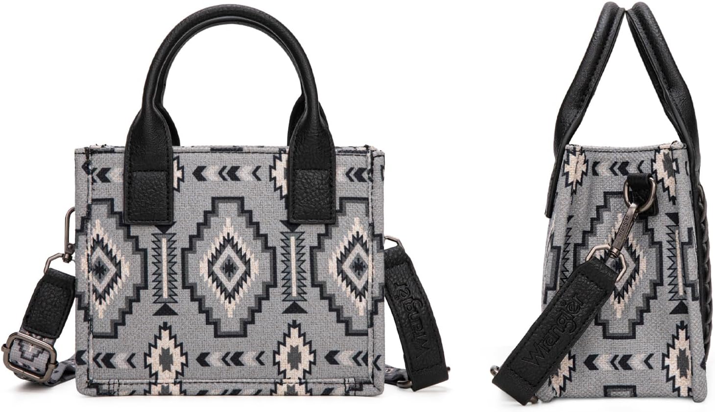 Wrangler Mini Aztec Tote Bag for Women Boho Small Top Handle Purse with Adjustable Strap - Image 5