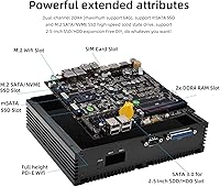 Vista 4 de WEIDIAN PC Linux sin ventilador, Mini PC 32 GB DDR4 RAM 512 GB SSD, Core i7-8550U 4K@60Hz Triple Display HDMI, DP, EDP, Dual Gigabit Ethernet