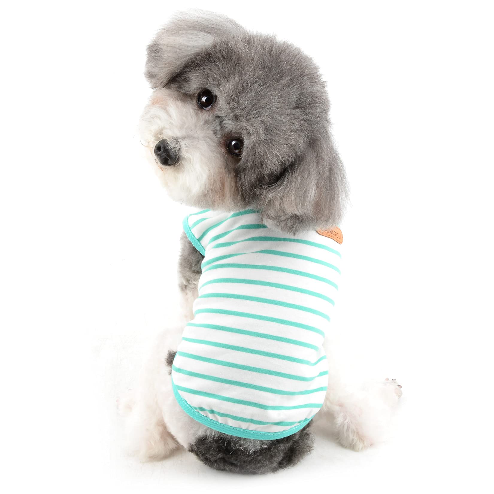 Ranphy Stripe Small Dog Shirt cotton pet clothes puppy Sleeveless T-Shirt Doggie Cat Vest Knitted Soft Tank Top Breathable Tee Doggy Summer Apparel for Chihuahua Yorkshire Terrier Teddy