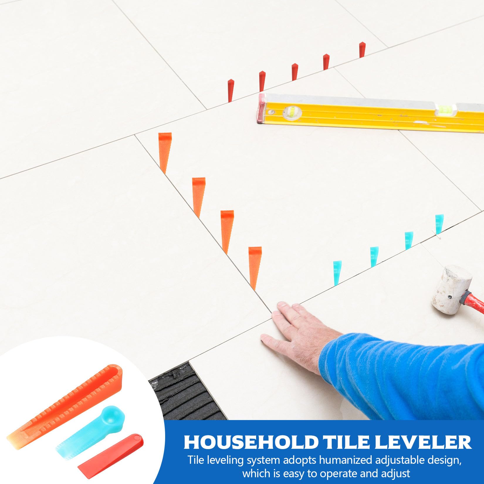 600 Pz Distanziatori per Piastrelle, Livellatori per Piastrelles, Cunei Per Piastrelles, Cunei di Montaggio in Plastica Riutilizzabili per Bagno Cucina Terrazzo(30x7x0-5mm, 30x8x0-6mm, 58x9x0-10mm)