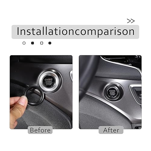 Miniatura 9 de HIRUFAIT Marco del botón del interruptor de arranque del motor para Honda Pilot 2016-2022Ridgeline 2017-2023Passport 2019-2023, material ABS,