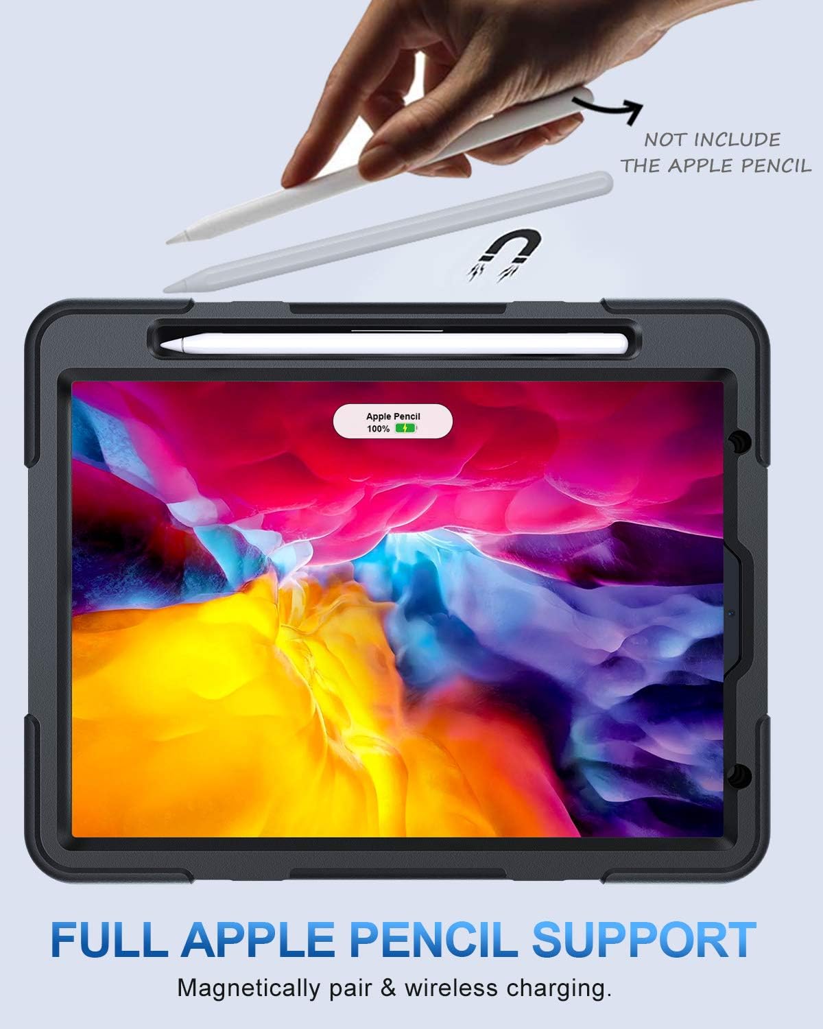 Top Rated SUPFIVES iPad Pro 11 Case 2020 & 2018, [Military Grade 15ft Drop Tested] Clear Back Heavy Duty Rugged Protective Case Soft Silicone Bumper + Apple Pencil Holder + Stand + Handle/Shoulder Strap - Pink