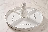 Vista 4 de Mud Pie Circa Divided Tray, White, 12 1/4" dia Base para plaquitas intercambiables