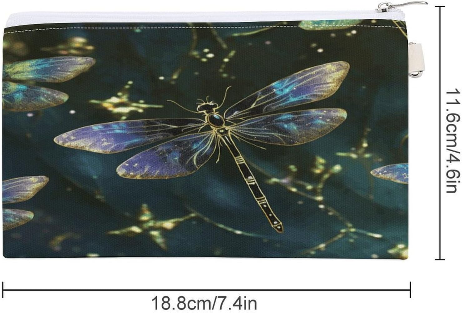 Dragonfly Coin Purse Coin Wallet Coin Bag Coin Pouch with Zipper Canvas Change Purse Pouch Zero Wallet Tool Bag