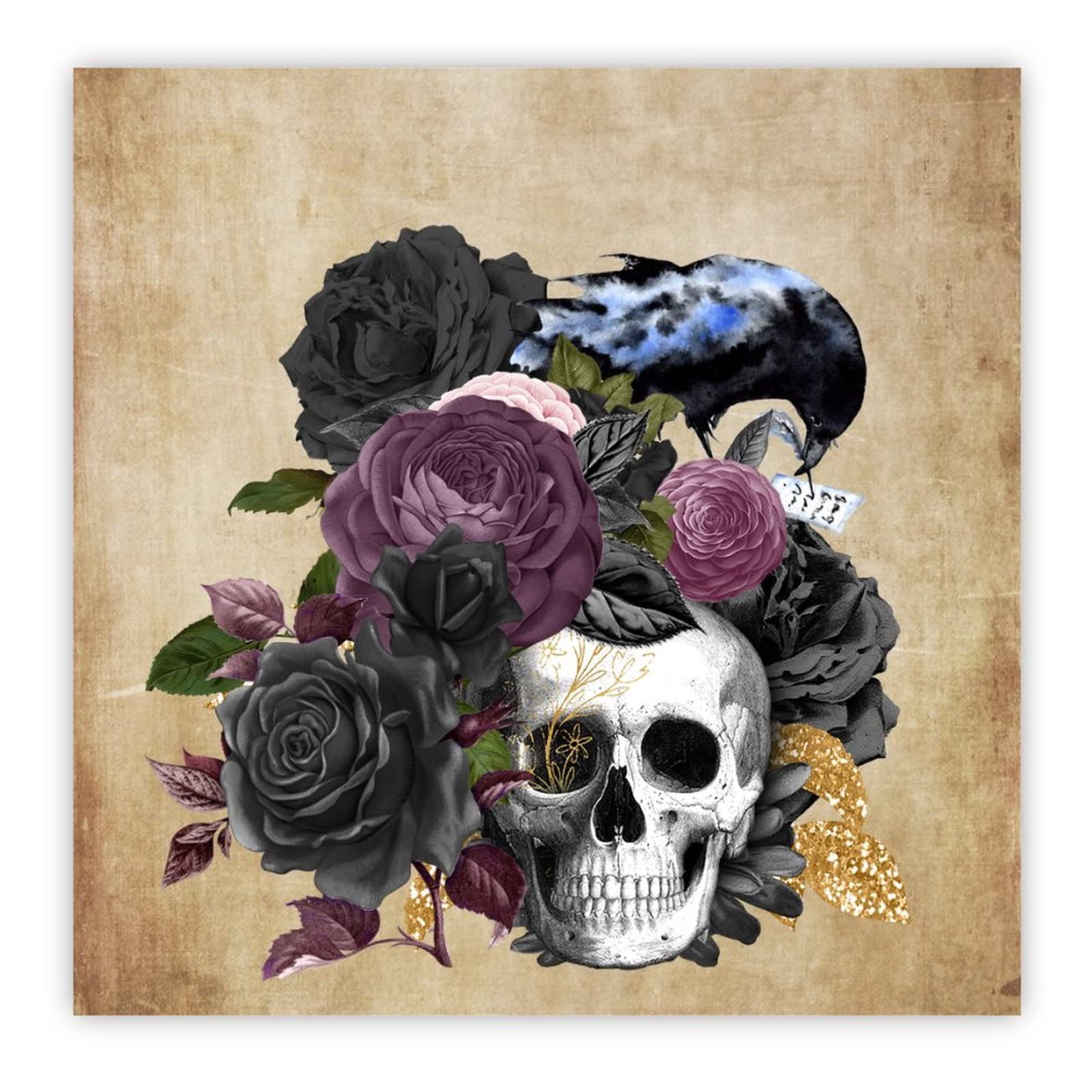 Raven On Skull panneau bois pour sublimer votre salon