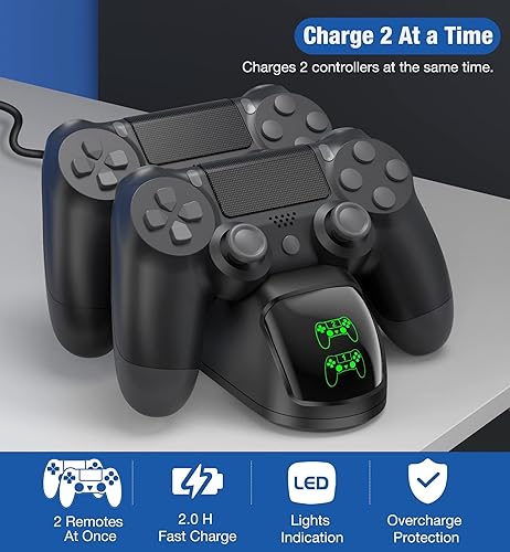 Miniatura 2 de Cargador de controlador PS4 estación de carga dual PS4 para controlador Playstation 4 puerto de carga rápida actualizado estación de carga remota