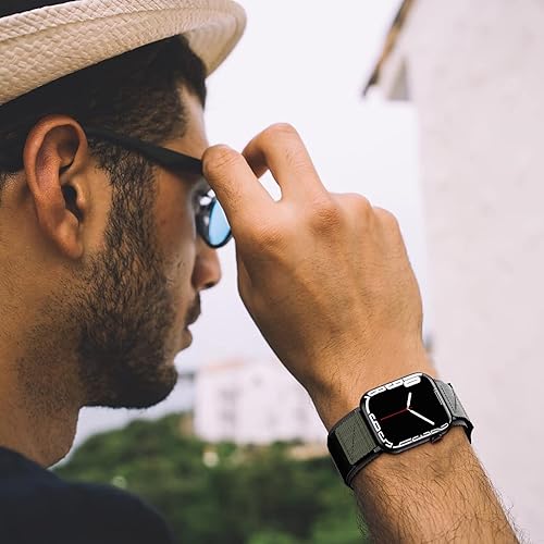 Miniatura 7 de ABELTA Correa compatible con Apple Watch de 1.929 in 1.772 in 1.732 in 1.654 in, correa trenzada de nailon con diseño de velcro, correa deportiva